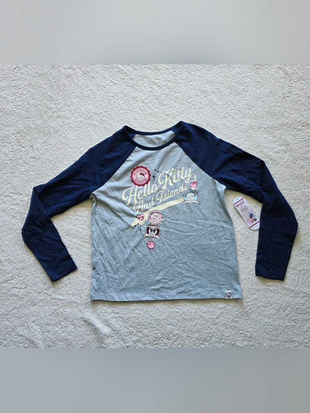 New Wonder Nation Hello Kitty Girls Cotton Graphic Tee Long Sleeves, size XXL 18
